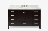 Ariel cambridge (54-55) in. single oval sink vanity with (0.75,1.5,2) in countertop