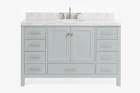 Ariel cambridge (54-55) in. single oval sink vanity with (0.75,1.5,2) in countertop