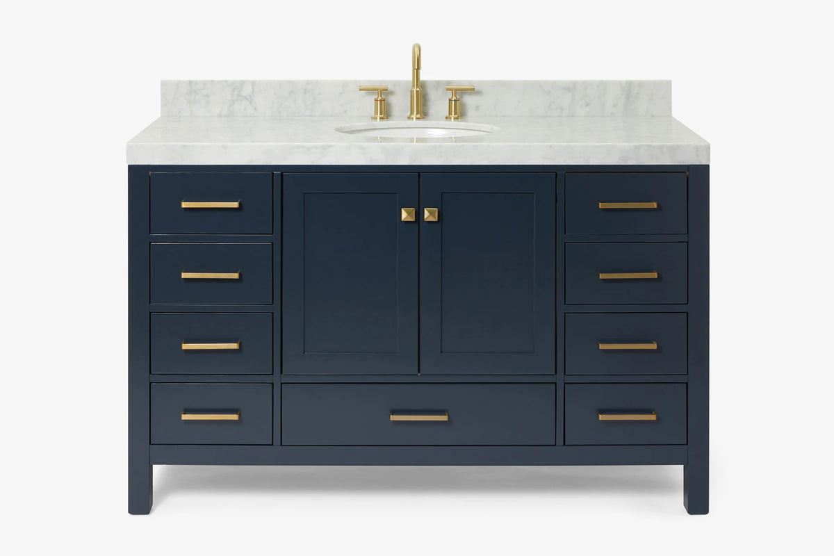 Ariel cambridge (54-55) in. single oval sink vanity with (0.75,1.5,2) in countertop