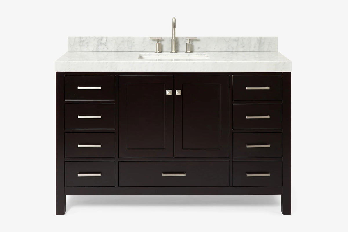 Ariel Cambridge 54-55 in. single rectangle sink vanity with (0.75, 1.5, 2)in countertops