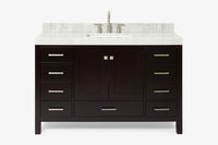 Ariel Cambridge 54-55 in. single rectangle sink vanity with (0.75, 1.5, 2)in countertops