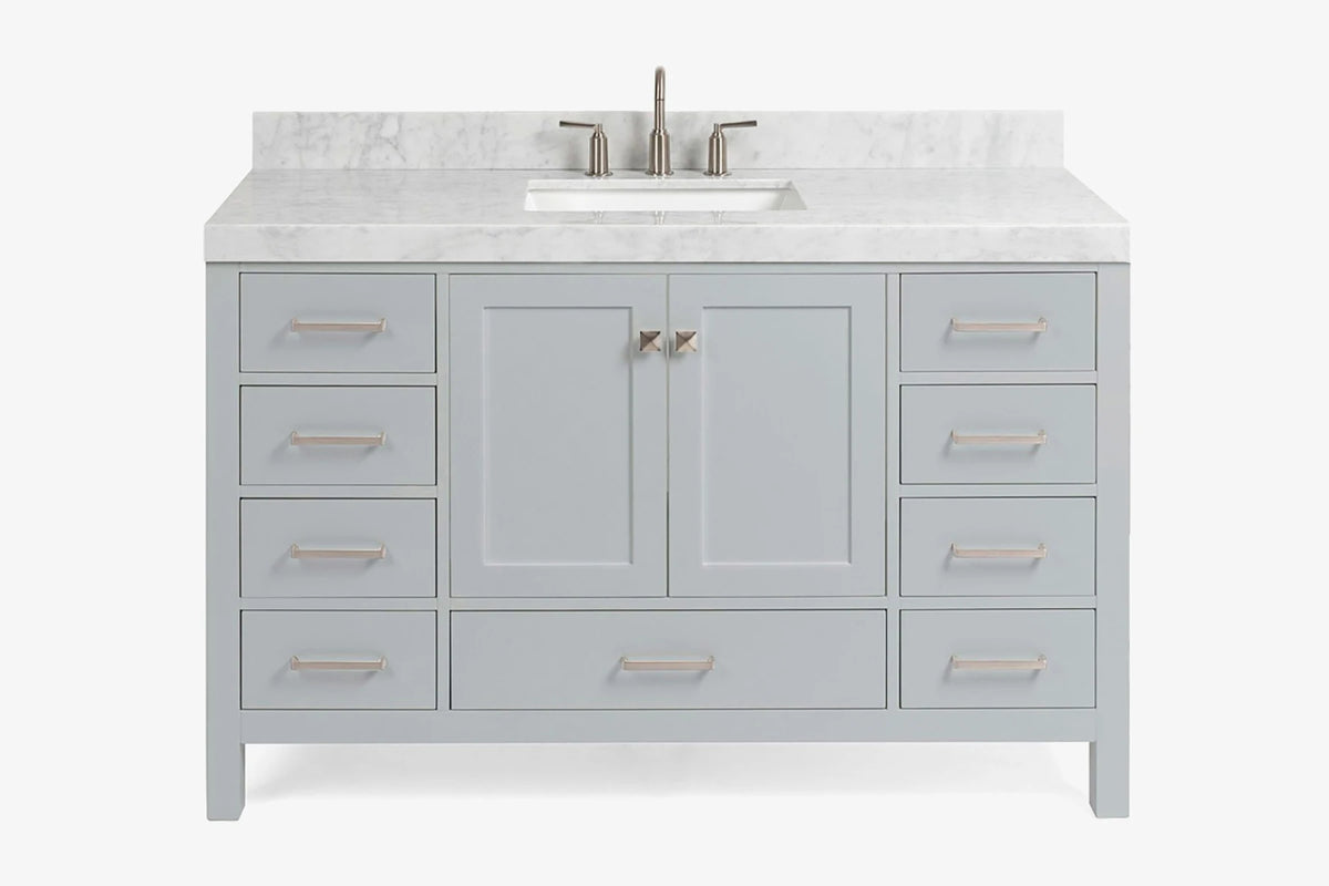 Ariel Cambridge 54-55 in. single rectangle sink vanity with (0.75, 1.5, 2)in countertops