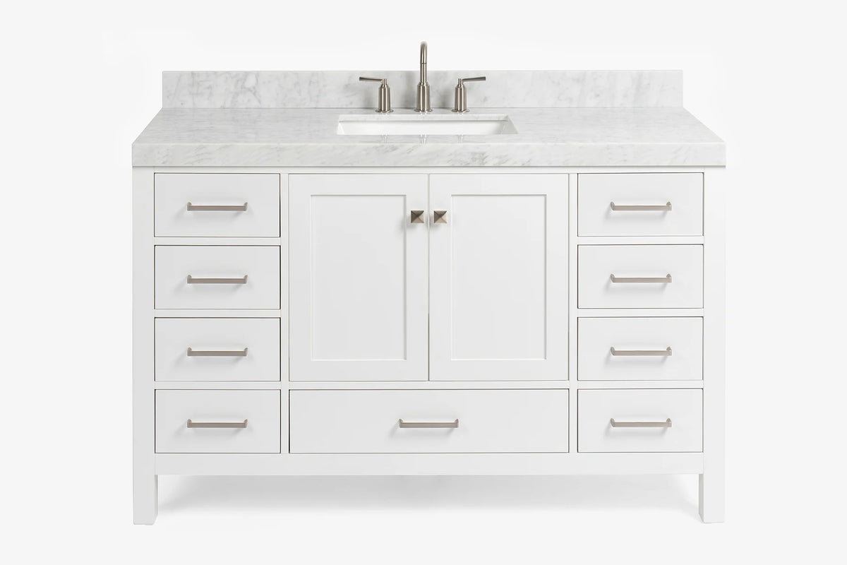 Ariel Cambridge 54-55 in. single rectangle sink vanity with (0.75, 1.5, 2)in countertops