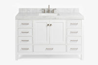 Ariel Cambridge 54-55 in. single rectangle sink vanity with (0.75, 1.5, 2)in countertops