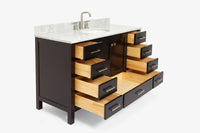 Ariel cambridge (54-55) in. single oval sink vanity with (0.75,1.5,2) in countertop