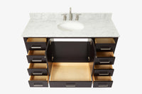 Ariel cambridge (54-55) in. single oval sink vanity with (0.75,1.5,2) in countertop