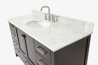 Ariel cambridge (54-55) in. single oval sink vanity with (0.75,1.5,2) in countertop
