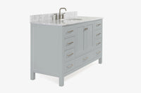 Ariel cambridge (54-55) in. single oval sink vanity with (0.75,1.5,2) in countertop