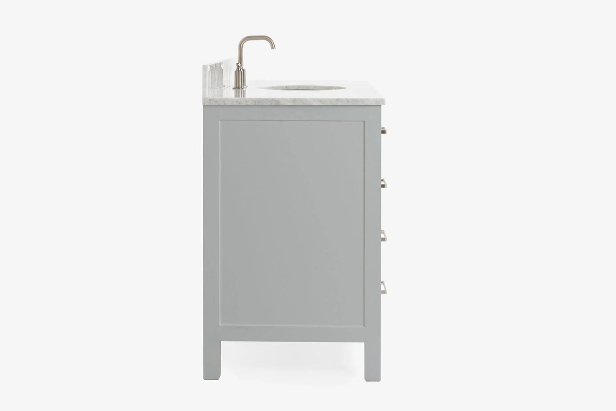 Ariel cambridge (54-55) in. single oval sink vanity with (0.75,1.5,2) in countertop