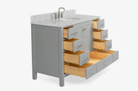 Ariel cambridge (54-55) in. single oval sink vanity with (0.75,1.5,2) in countertop
