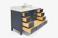 Ariel cambridge (54-55) in. single oval sink vanity with (0.75,1.5,2) in countertop
