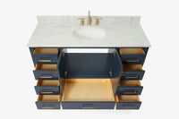 Ariel cambridge (54-55) in. single oval sink vanity with (0.75,1.5,2) in countertop