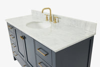 Ariel cambridge (54-55) in. single oval sink vanity with (0.75,1.5,2) in countertop
