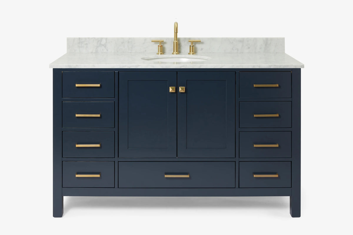 Ariel cambridge (54-55) in. single oval sink vanity with (0.75,1.5,2) in countertop
