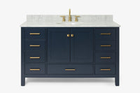 Ariel cambridge (54-55) in. single oval sink vanity with (0.75,1.5,2) in countertop