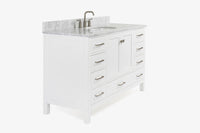 Ariel cambridge (54-55) in. single oval sink vanity with (0.75,1.5,2) in countertop