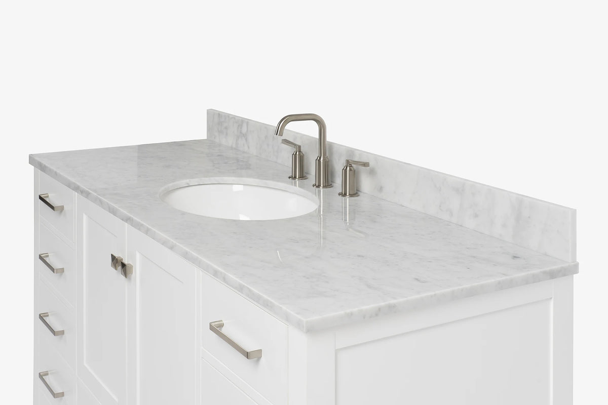 Ariel cambridge (54-55) in. single oval sink vanity with (0.75,1.5,2) in countertop