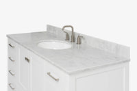Ariel cambridge (54-55) in. single oval sink vanity with (0.75,1.5,2) in countertop