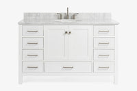 Ariel cambridge (54-55) in. single oval sink vanity with (0.75,1.5,2) in countertop