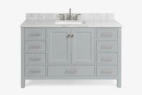 Ariel Cambridge 54-55 in. single rectangle sink vanity with (0.75, 1.5, 2)in countertops