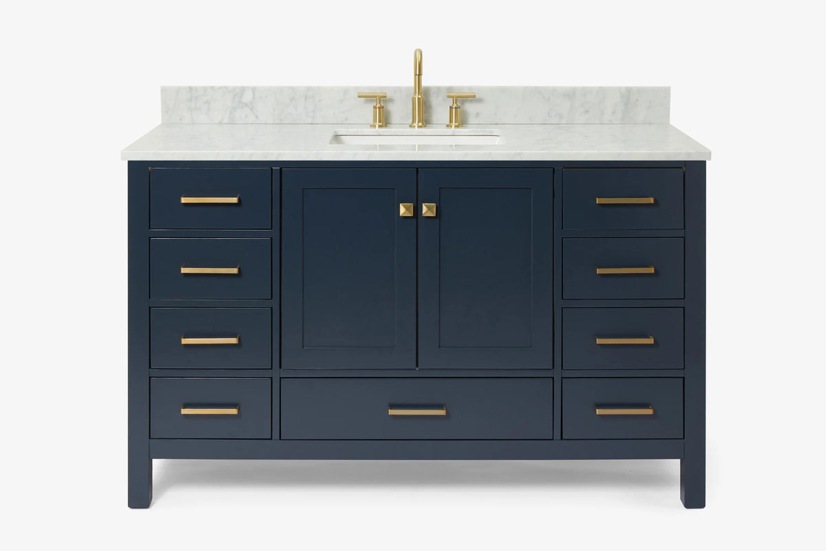 Ariel Cambridge 54-55 in. single rectangle sink vanity with (0.75, 1.5, 2)in countertops