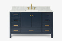 Ariel Cambridge 54-55 in. single rectangle sink vanity with (0.75, 1.5, 2)in countertops