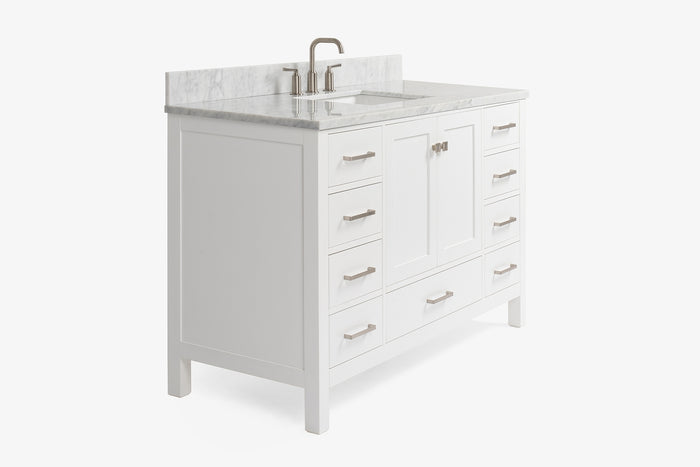 Ariel Cambridge 54-55 in. single rectangle sink vanity with (0.75, 1.5, 2)in countertops