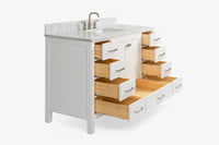 Ariel Cambridge 54-55 in. single rectangle sink vanity with (0.75, 1.5, 2)in countertops