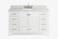 Ariel Cambridge 54-55 in. single rectangle sink vanity with (0.75, 1.5, 2)in countertops