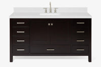Ariel cambridge 60-61 in. single rectangle sink vanity with (0.75, 1.5, 2) in countertop