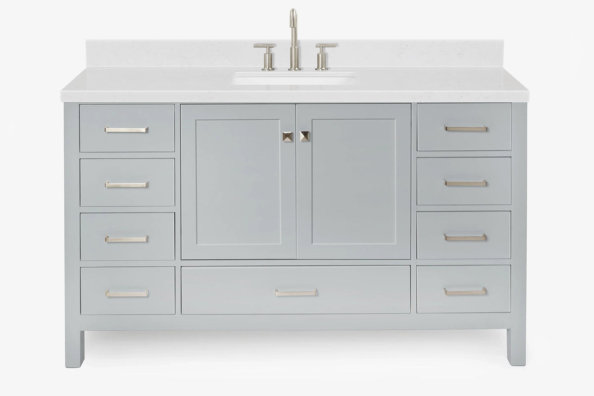 Ariel cambridge 60-61 in. single rectangle sink vanity with (0.75, 1.5, 2) in countertop