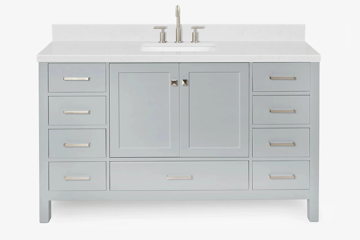 Ariel cambridge 60-61 in. single rectangle sink vanity with (0.75, 1.5, 2) in countertop