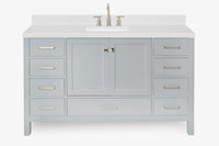 Ariel cambridge 60-61 in. single rectangle sink vanity with (0.75, 1.5, 2) in countertop