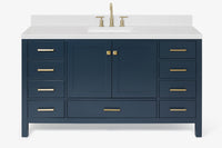 Ariel cambridge 60-61 in. single rectangle sink vanity with (0.75, 1.5, 2) in countertop