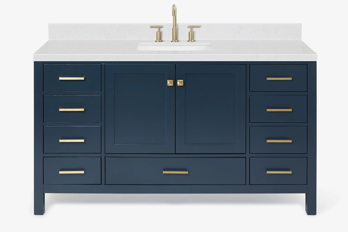 Ariel cambridge 60-61 in. single rectangle sink vanity with (0.75, 1.5, 2) in countertop