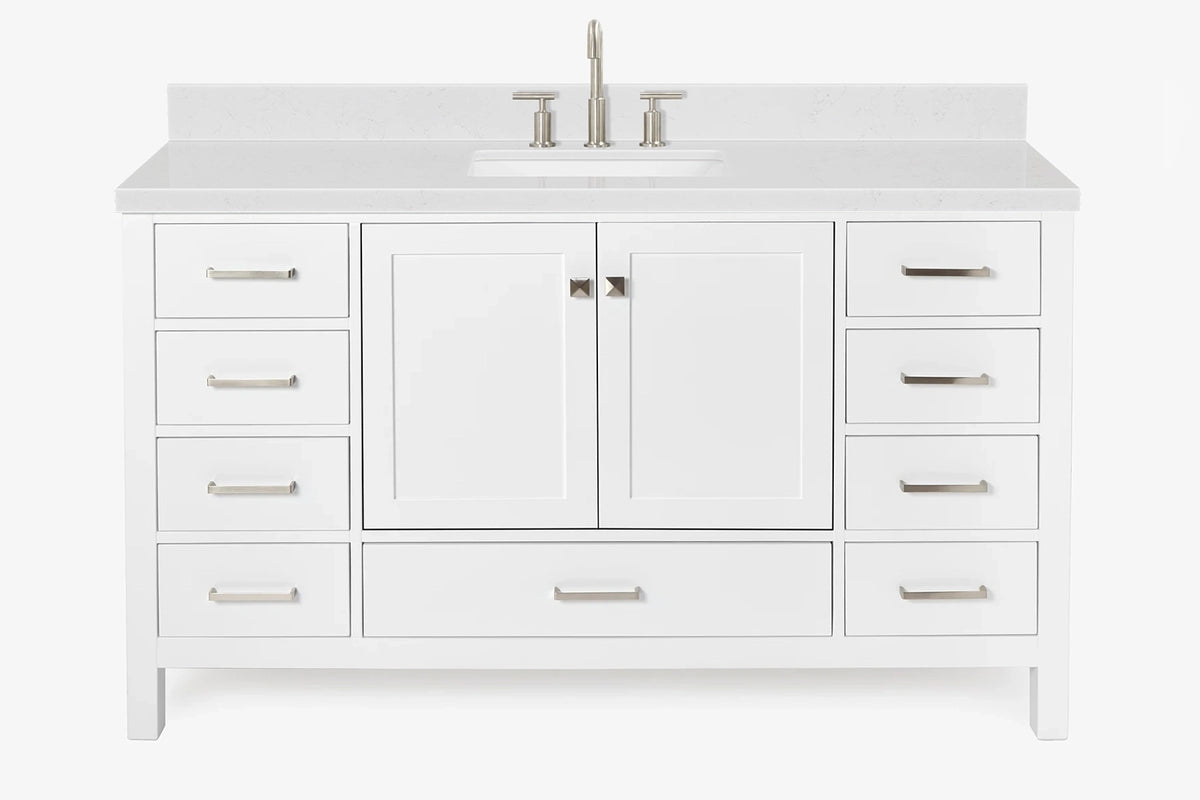 Ariel cambridge 60-61 in. single rectangle sink vanity with (0.75, 1.5, 2) in countertop