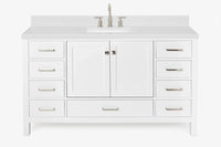 Ariel cambridge 60-61 in. single rectangle sink vanity with (0.75, 1.5, 2) in countertop
