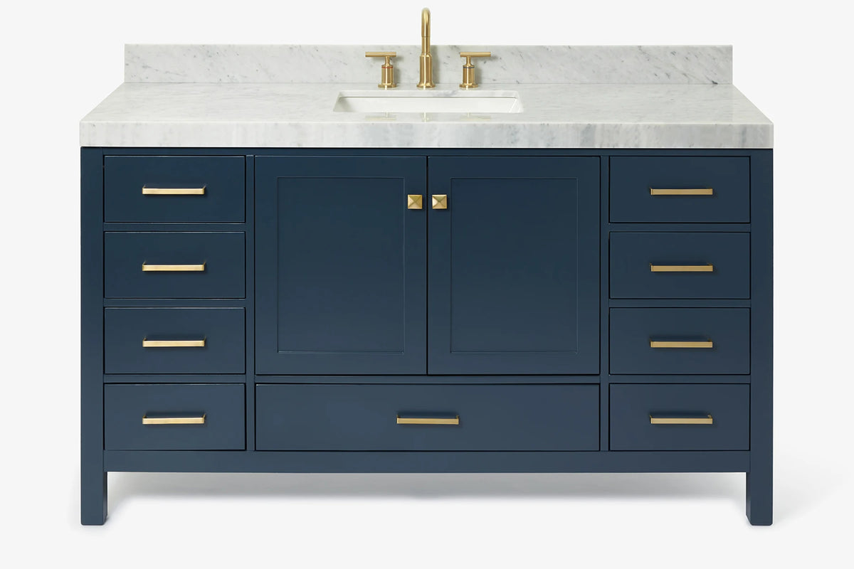 Ariel cambridge 60-61 in. single rectangle sink vanity with (0.75, 1.5, 2) in countertop