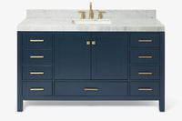Ariel cambridge 60-61 in. single rectangle sink vanity with (0.75, 1.5, 2) in countertop