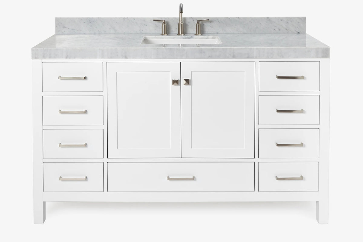 Ariel cambridge 60-61 in. single rectangle sink vanity with (0.75, 1.5, 2) in countertop