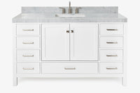 Ariel cambridge 60-61 in. single rectangle sink vanity with (0.75, 1.5, 2) in countertop