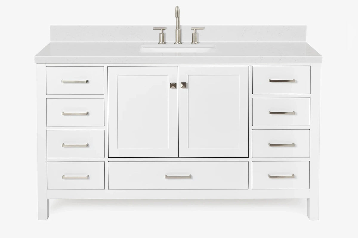 Ariel cambridge 60-61 in. single rectangle sink vanity with (0.75, 1.5, 2) in countertop