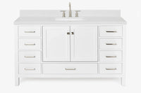 Ariel cambridge 60-61 in. single rectangle sink vanity with (0.75, 1.5, 2) in countertop