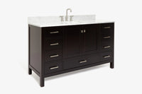 Ariel cambridge 60-61 in. single rectangle sink vanity with (0.75, 1.5, 2) in countertop
