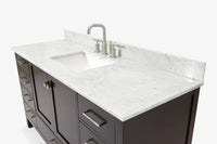 Ariel cambridge 60-61 in. single rectangle sink vanity with (0.75, 1.5, 2) in countertop