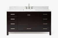 Ariel cambridge 60-61 in. single rectangle sink vanity with (0.75, 1.5, 2) in countertop