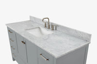 Ariel cambridge 60-61 in. single rectangle sink vanity with (0.75, 1.5, 2) in countertop