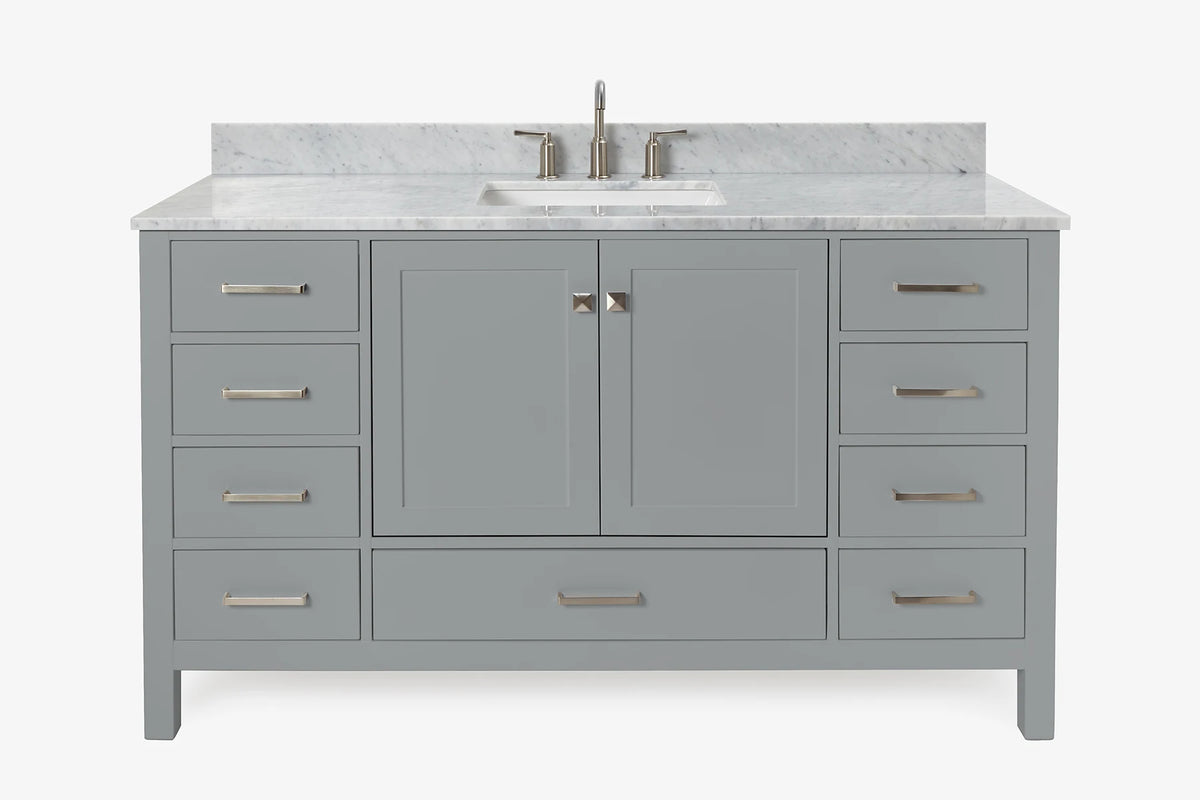 Ariel cambridge 60-61 in. single rectangle sink vanity with (0.75, 1.5, 2) in countertop