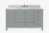 Ariel cambridge 60-61 in. single rectangle sink vanity with (0.75, 1.5, 2) in countertop