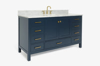 Ariel cambridge 60-61 in. single rectangle sink vanity with (0.75, 1.5, 2) in countertop
